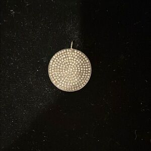 Silver Round Pendant with dimonds